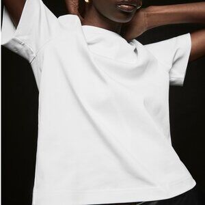 COS Brand Perfect White Tee - cropped thick cotton crewneck